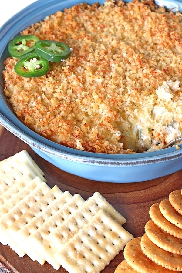 serving jalapeno popper dip