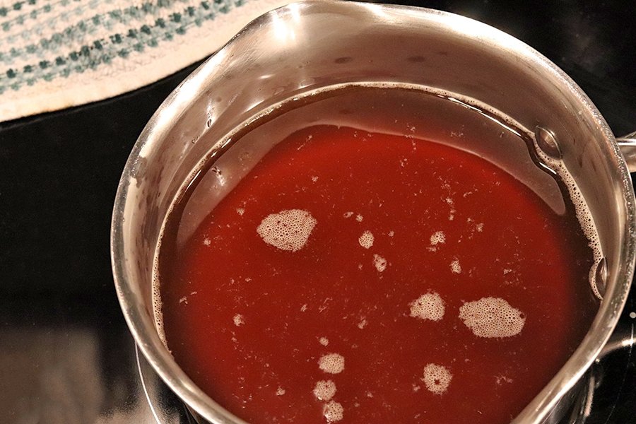 drippings in a sauce pan