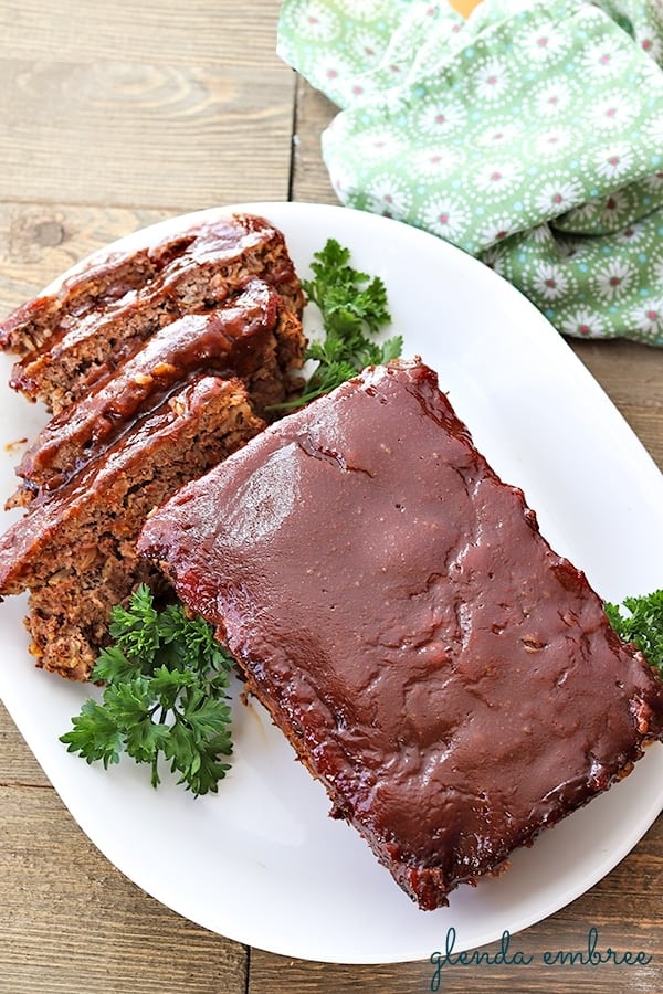 meatloaf served on a platter