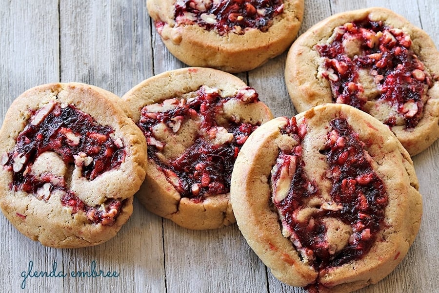 cranberry pecan filled cookies