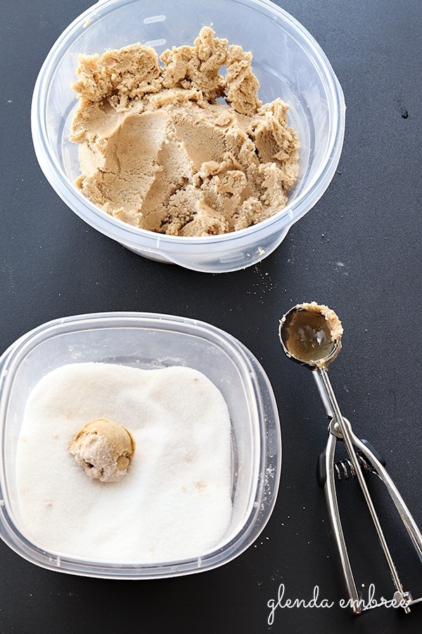cookie dough scoop with ginger cookie dough
