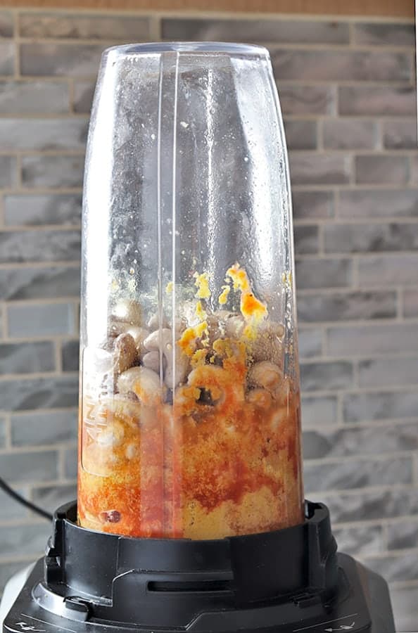 Blending Cheesy Hot Sauce Dip
