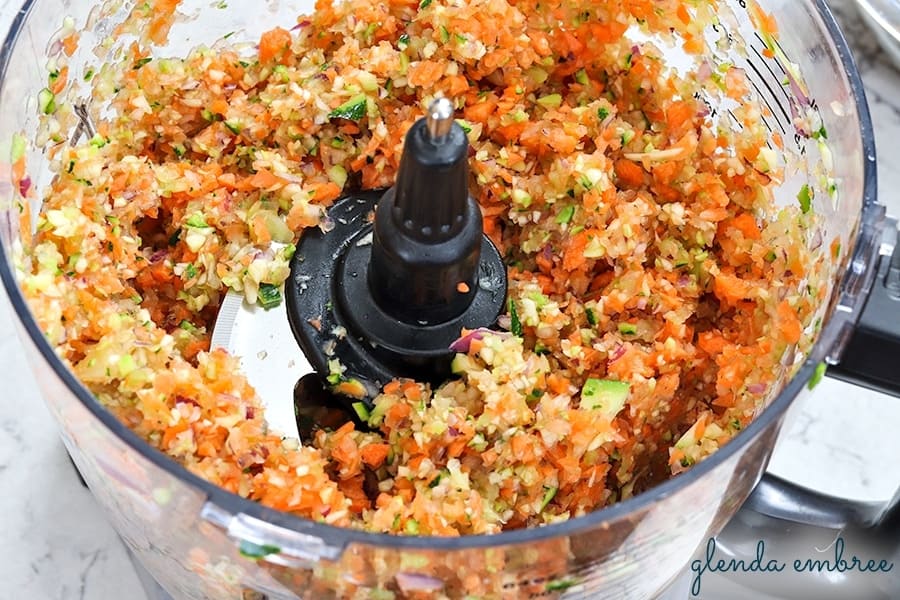 minced veggies for Zuppa Toscana