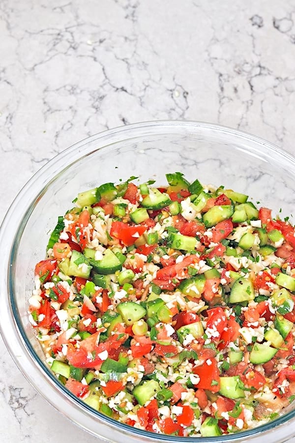 homemade gluten-free tabbouleh salad