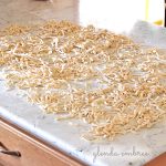 homemade pasta drying on the counter