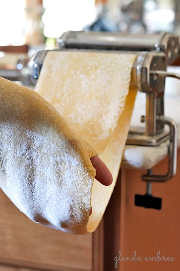 homemade pasta dough getting thinner