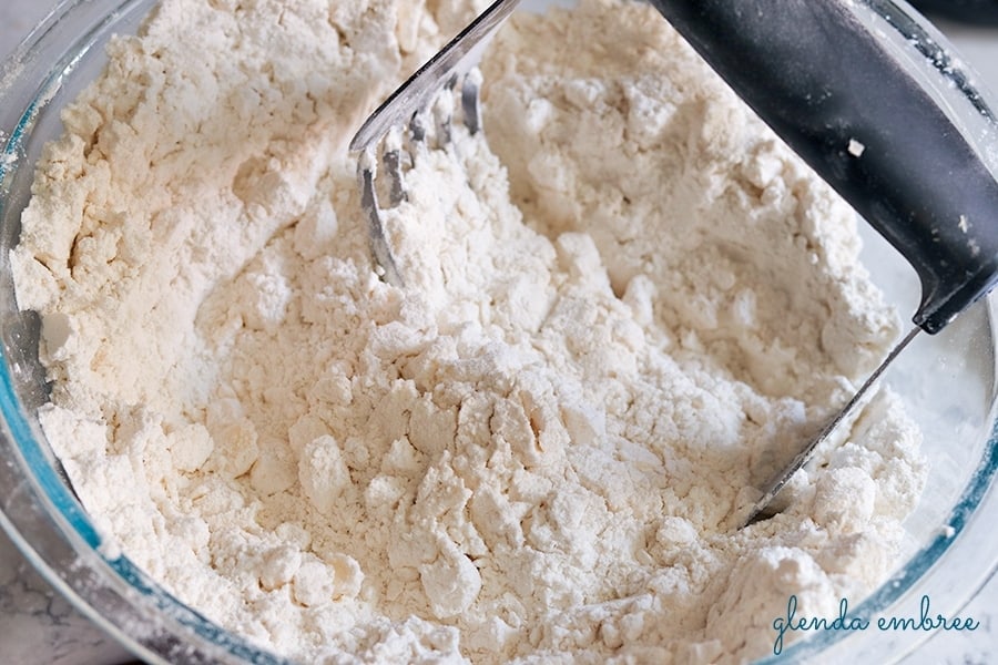 biscuit mixture with a pastry blender - easy homemade bread