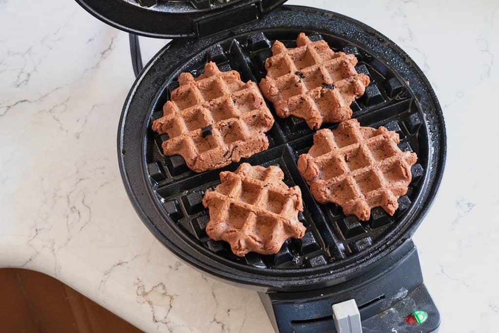 turtle cookies in a waffle iron