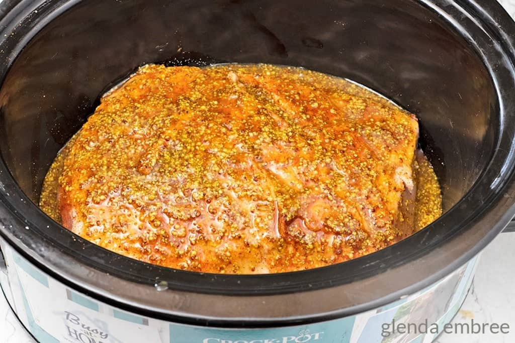 Pork Loin in Slow Cooker with sauce over top