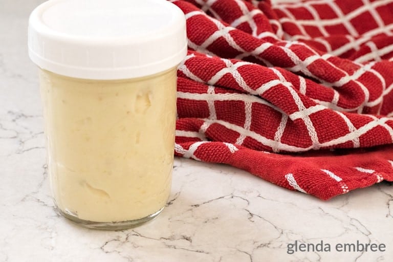 Homemade Cream of Chicken Soup in a mason jar