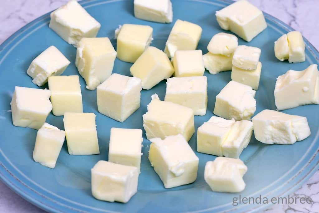 butter cubes on a plate