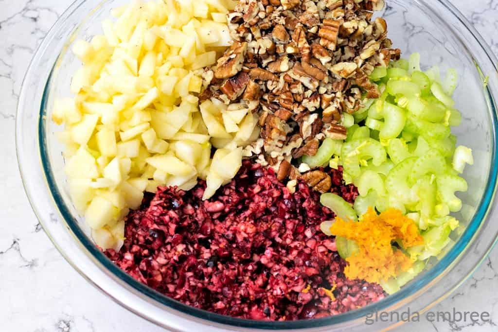 Cranberry apple salad ingredients