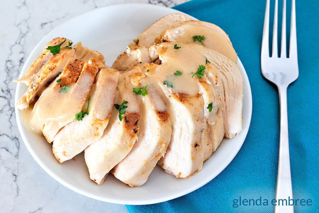 Slow cooker chicken breasts great  for Chicken Street Tacos