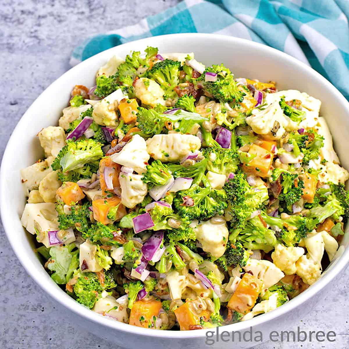 Easy Delicious Broccoli Cauliflower Salad Recipe - Glenda Embree