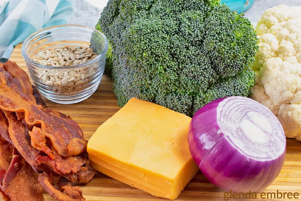 Easy Broccoli Cauliflower Salad Recipe Ingredients