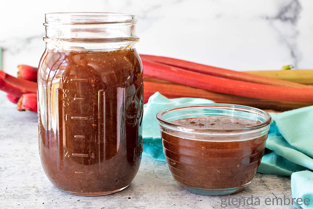 Simple Rhubarb Jam Recipe Easy Freezer Jam Glenda Embree   Rhubarb Jam Jar Bowl H B 