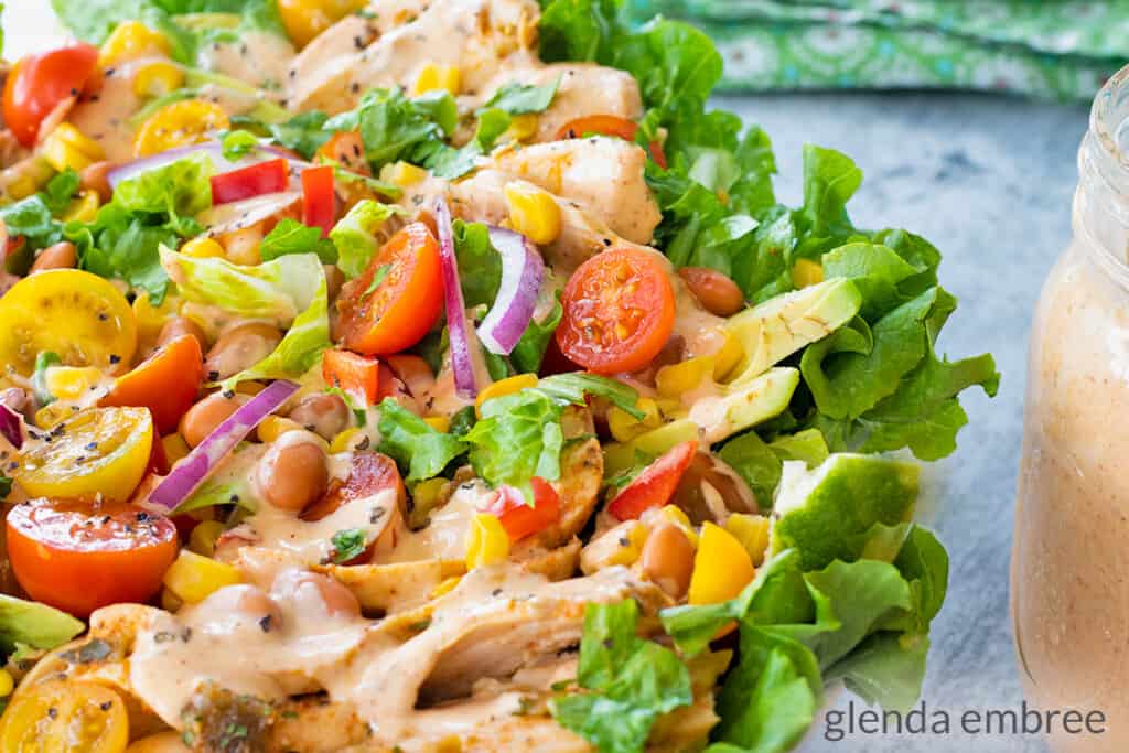 Southwest Chicken Salad and homemade southwestern dressing