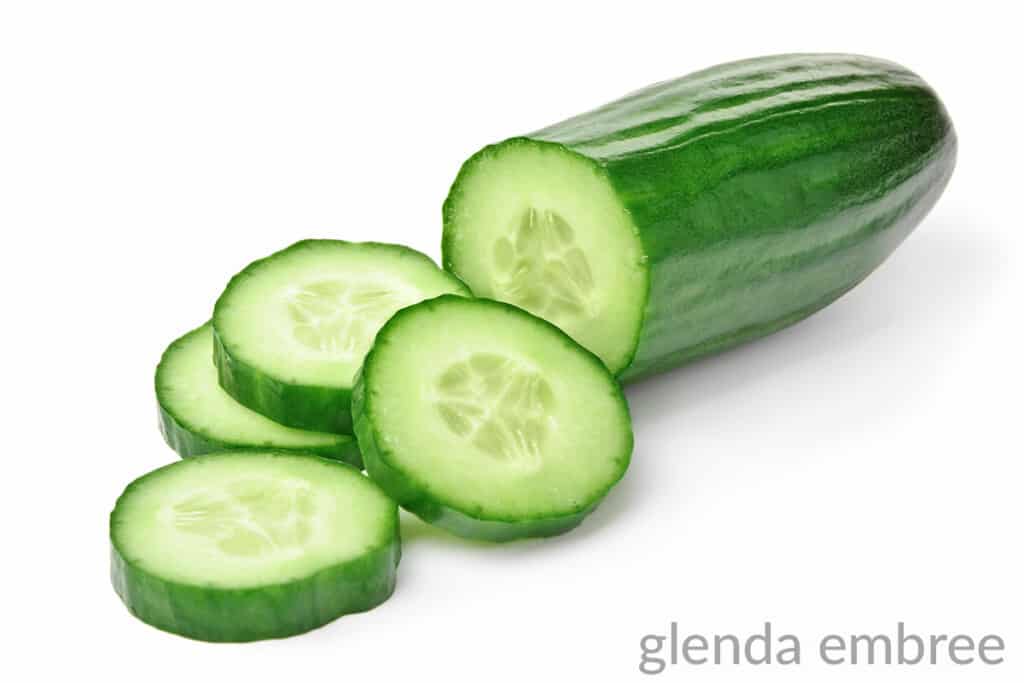 cucumber with half cut into slices