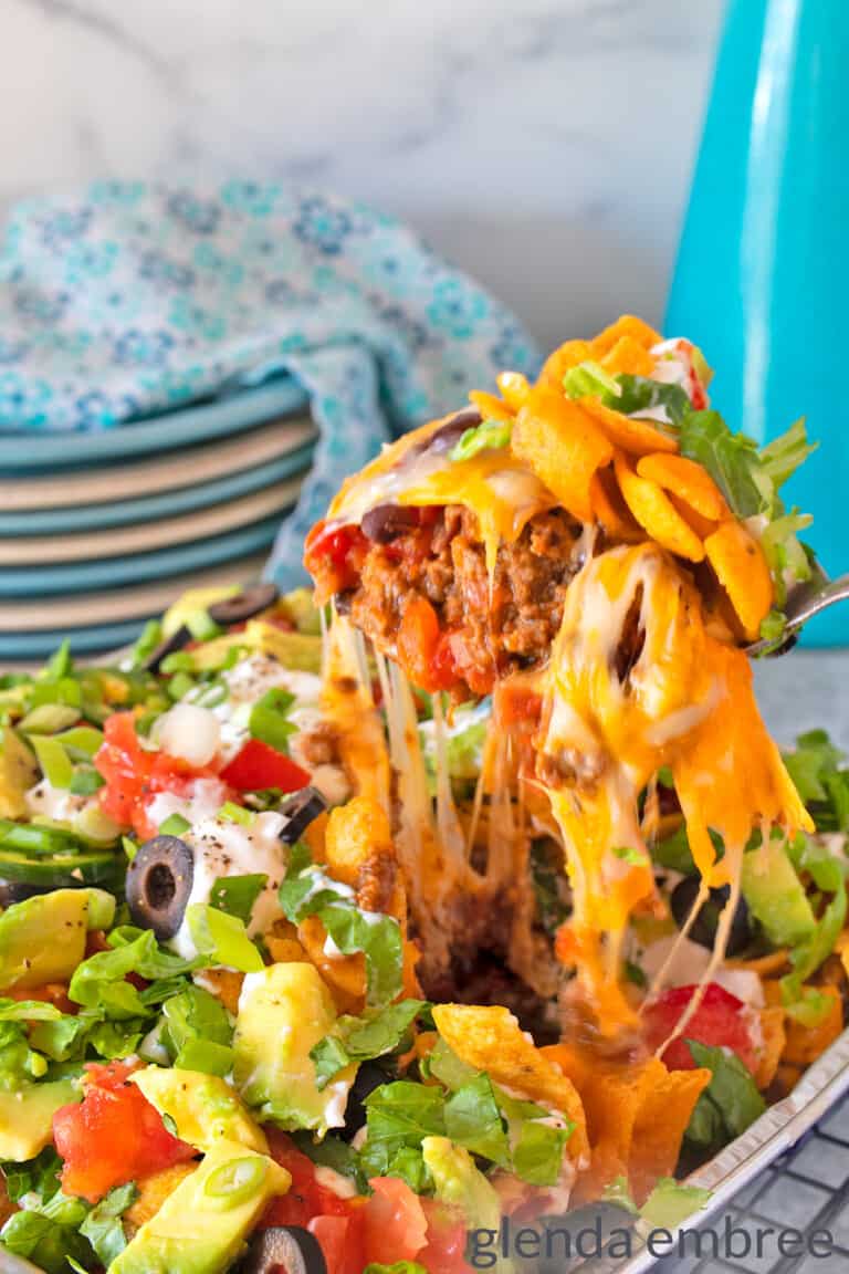 Walking Taco Casserole Recipe (Frito Pie) - Glenda Embree