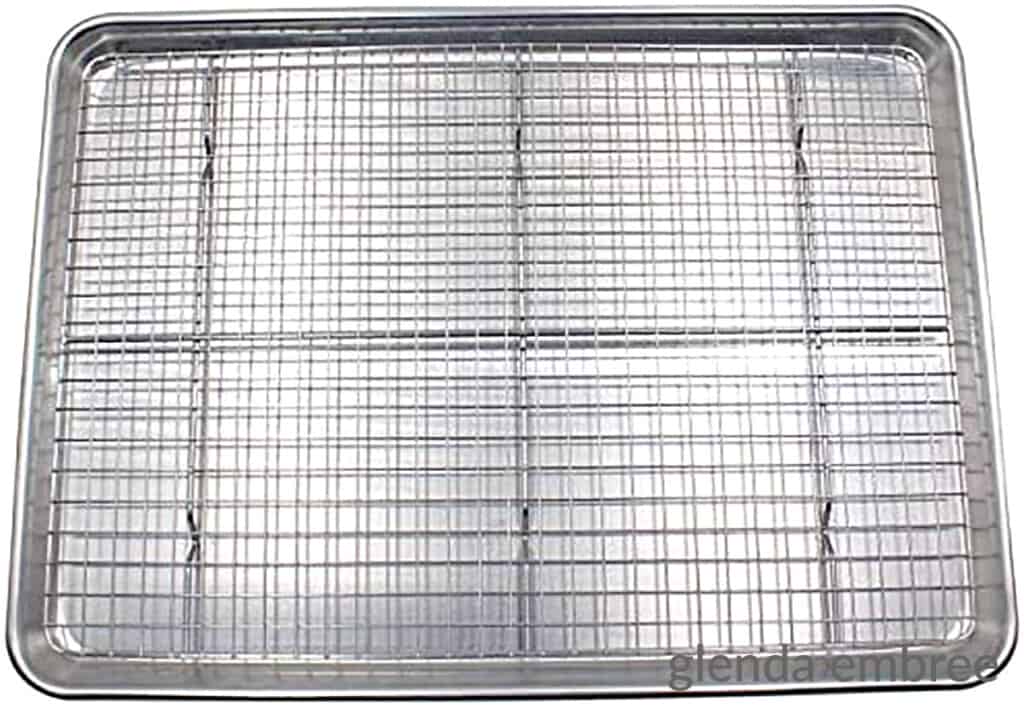 baking sheet with an oven safe rack inside