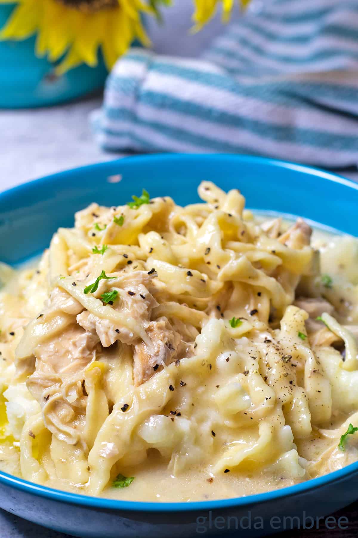 Glenda's Easy Creamy Chicken and Noodles Recipe - Glenda Embree