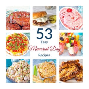 Collage of Easy memorial Day recipes.