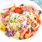 Italian Salad (Cabbage Salad) in a white ceramic bowl.